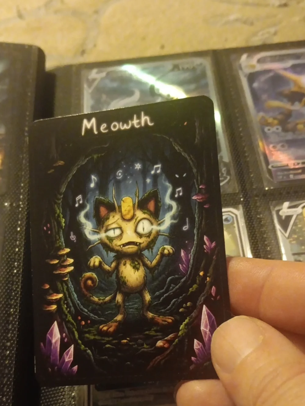 Meowth Cat Art Collectible Card – Yellow